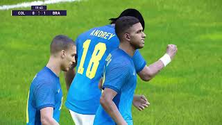 Eliminatórias da copa 2026  Colombia x Brasil pes2021 pes futebol videogames konami brasil [upl. by Cogn]