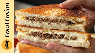 Best Grilled Cheese Patty Melt Sandwich Recipe by Food Fusion [upl. by Karame330]