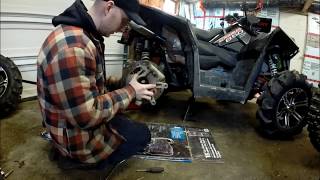 Polaris scrambler 850  1000 Wheel bearing Replacement And Greasing Using Tool [upl. by Atiran]