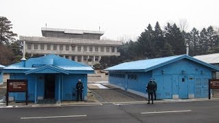 North Korea and South Korea Face to Face at Panmunjom at the The DMZ near Seoul South Korea [upl. by Modla]