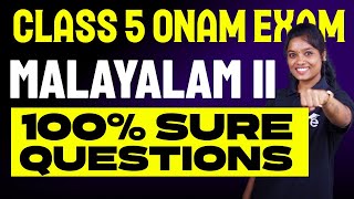 Class 5 Onam Exam Malayalam II  100  Sure Questions  Eduport [upl. by Ocir312]