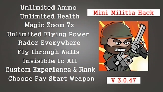 Mini Militia v3047 unlimited hack 2017  No Root [upl. by Meryl]