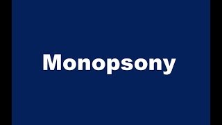 What is a Monopsony [upl. by Berna]