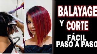 BALAYAGE ROJO FACIL PASO A PASORED BALAYAGE EASY STEP BY STEP [upl. by Ybab479]