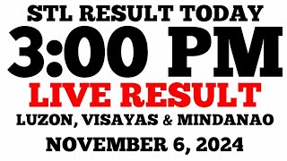 STL Result Today 3PM Draw November 6 2024 STL Luzon Visayas and Mindanao LIVE Result [upl. by Lahcym]