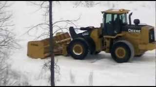 Craig Manufacturing  Craig Snow Pusher on Deere 644J Wheel Loader [upl. by Beauvais]