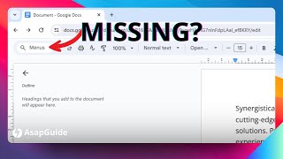 How to Restore Missing File Menu on Google Docs [upl. by Corin]