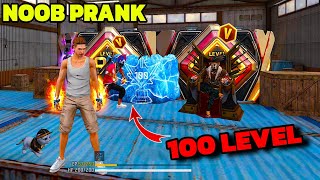 Noob No internet Prank 😊 लेकिन सामने 100 Level Player आ गया 😭 V badge Player 😱 Garena free fire [upl. by Ule440]