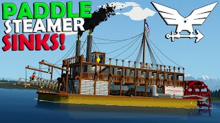 Paddle Steamer Sinks  Stormworks Multiplayer Gameplay [upl. by Neelie]