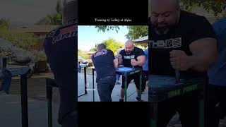 benji mac vs leRoy Walker armwrestling training alpha empire derek smiths [upl. by Odnomor]