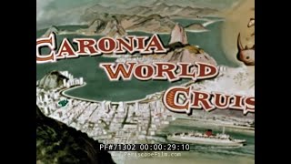 CUNARD LINES RMS CARONIA WORLD CRUISE PROMOTIONAL FILM 1950s 71302 [upl. by Naruq]