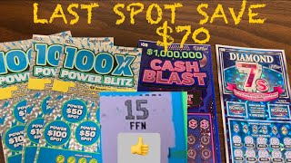 100X POWER BLITZ CASH BLAST AND DIAMOND 7’S 70 TEXAS LOTTERY SCRATCH OFF TICKETS [upl. by Eilraep]