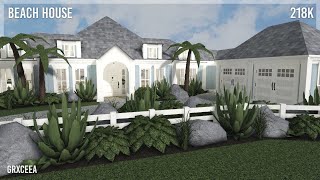 Tropical Beach House Part One  Bloxburg Speedbuild  Grxceea [upl. by Kevyn]