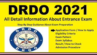 DRDO 2021  Notification Dates Application Eligibility Admit Card Pattern Syllabus Result [upl. by Kcajyllib343]