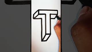 3D T letter drawing 3dart 3dletters viral technique shortsfeed youtubeshorts [upl. by Mauricio964]