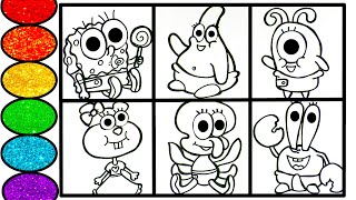 How to draw SpongeBob SquarePants and his friend as babiesEasy drawing for kids [upl. by Beane]