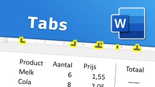 Tabs  instellen aanpassen en verwijderen in Word [upl. by Ardnuahsal606]