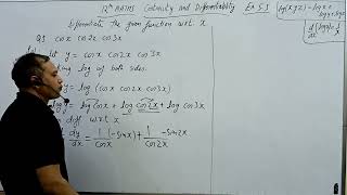 12th Ex 55 Q1 differentiate cos x cos 2x cos 3x wrt x [upl. by Uri]