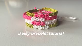 How to make daisy bracelet  yarnivora [upl. by Onairotciv]