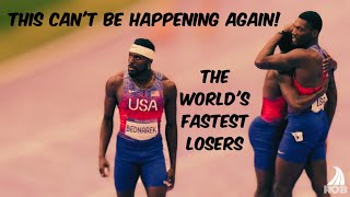 The most EMBARRASSING Olympic race EVER  What really went WRONG with USAs 4x100M relay [upl. by Cruickshank228]