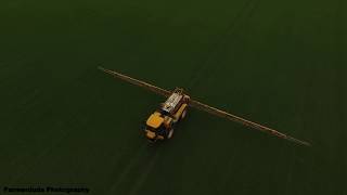 SelfPropelled Chafer Sprayer spraying barley [upl. by Yrotciv]