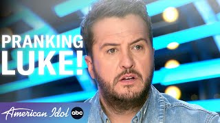 PRANK TIME Luke Bryan Is Pranked By His Wife  American Idol 2023 [upl. by Genni251]