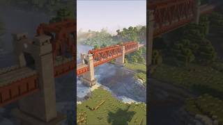 Minecraft Railway Bridge Build shorts minecraft minecraftshorts minecraftbuild gaming [upl. by Yelyab]