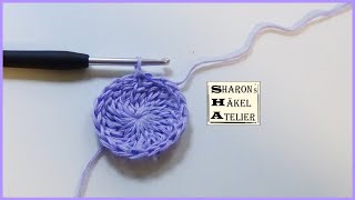 Fadenring häkeln Magic Ring quotDoppelstäbchenquot double treble crochet crochet doble alto  Rechtshänder [upl. by Icyak693]