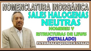 NOMENCLATURA INORGÁNICA  SALES HALOIDEAS NEUTRAS NOMBRES Y ESTRUCTURAS DE LEWIS [upl. by Bertrando]