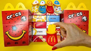 NEW 2024 McDonalds Mini CROCS Clips Keychains Happy Meal Toys Unboxing Video [upl. by Gare]