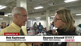 FEMA Administrator Visits Morganton Speaks With WHKY News [upl. by Jocelin529]