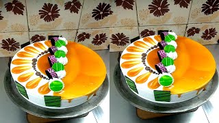 Bakery Style Butterscotch Cake  New Design Butterscotch Cake decoration  Crunch Cake tutorials [upl. by Iaverne883]