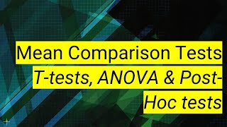 SPSS 9 Mean Comparison Tests  Ttests ANOVA amp PostHoc tests [upl. by Leeda296]