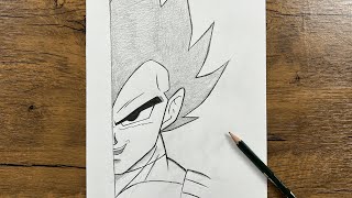 Easy vegeta drawing for beginners  How to draw vegeta stepbystep [upl. by Burnard]