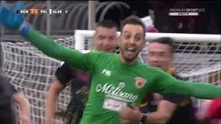 Gol storico del Benevento pareggio al 95 del portiere Brignoli Benevento vs Milan 22 [upl. by Ytitsahc]