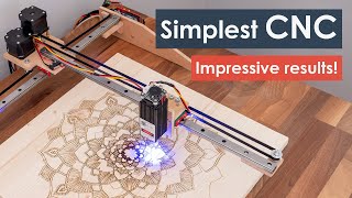 How I built the Simplest CNC Machine with minimum parts possible  DIY Laser Engraver [upl. by Salena997]