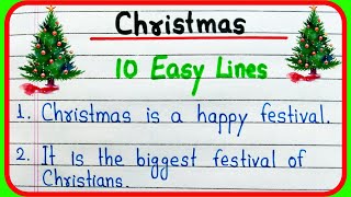 10 lines on Christmas essay in English writing  10 easy lines on Christmas  Essay on Christmas [upl. by Aurelio46]