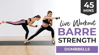 45Minute Barre Strength Workout Full Body Sculpting Strength  Cardio [upl. by Pietje]