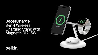 Belkin BoostCharge Pro 3in1 Magnetic Wireless Charging Stand with Qi2 15W [upl. by Adnaval]