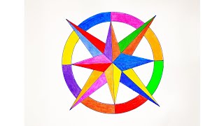 Simple Star Pattern  Geometric Star Drawing [upl. by Willette]