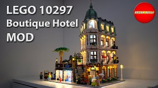 LEGO 10297 Boutique Hotel MOD  MOC Expanded Version with LED lights [upl. by Derdlim482]