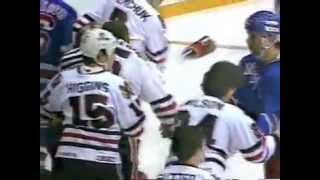 Rangers Blackhawks Bench Clearing quotBrawlquot Dec 28 1983 [upl. by Nodnerb]