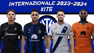 Inter Milan New Season Kits 20232024 PES2021 Sider pes2021 intermilan inter kits [upl. by Trina]