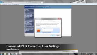 Foscam MJPEG Cameras  User Settings [upl. by Dippold]