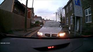 Mexican standoff BMW CA10 NNK thinks he bully his way through UK damshcams 2015 [upl. by Drofyar]