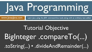 Learn Java Programming  BigInteger compareTo Tutorial [upl. by Atwood413]