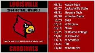 2024 Louisville Cardinals Football Schedule [upl. by Salomone889]