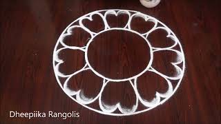 Very easy New Year 2024 kolam Rangoli Design  Sankranthi muggulu art newyear rangoli [upl. by Dorolisa]