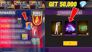 50000 dimond giveaway by garena free fire diwali squad cup full dittel [upl. by Dovev]