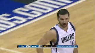 Peja Stojakovic scores 9 points in one minute Mavs vs Warriors 20 March2011 [upl. by Arihaz]